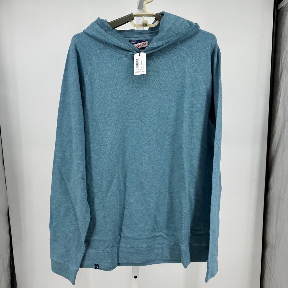 Johnnie-O Cashmere Blend Hoodie Mens M Green Raglan Sleeve Stretch JMKO2800 NWT